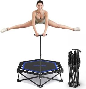 42 Foldable Mini Rebounder Trampoline, Home Fitness Trampoline for Adults, Indoor Exercise Jumper, No Installation Required and Portable