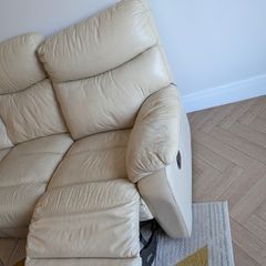 Leather 3 seater recliner sofa