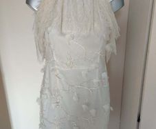 BNWT Danity Paris cream lace embroidered dress size M UK10 EU38 Postage included