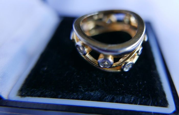 Vintage 925 Sterling Silver Gold Plated Ring Women Fashion Jewelry Cubic Zircon Ring