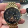 Hugo Boss 1513531 Men's Gold Tone Chronograph Watch Black Dial Box Used Image 3