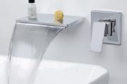 Wall Mounted Bath Taps Waterfall Chrome 20cm Spout Brass Bath Filler Tap Wall Basin Tap
