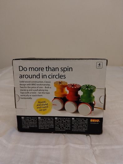 Brio Pull Along wooden Spin Top toy