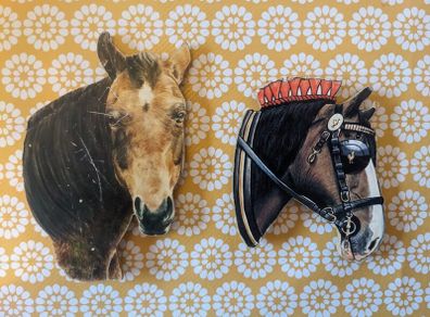 Heavy horse and thoroughbred type horse fridge magnets