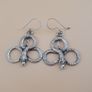 Antique Style Brass Snake Dangle Earrings Image 7