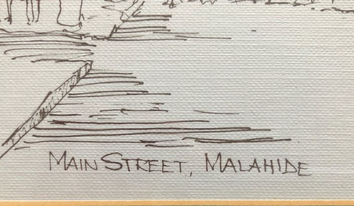 Fergus A Ryan Drawing of Malahide Main Street