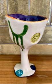 Jff John ffrench hand made Goblet 1980s USA