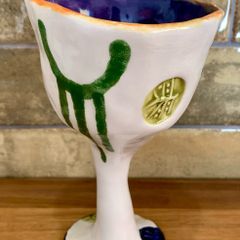 Jff John ffrench hand made Goblet 1980s USA