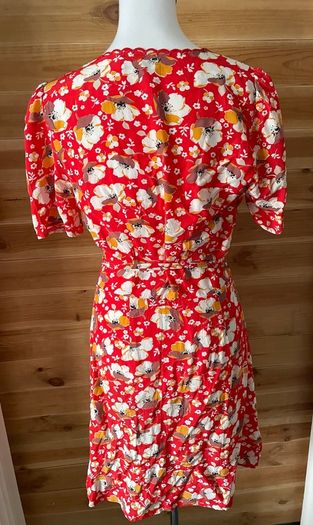 dress mini & Other Stories Printed Scallop Wrap Mini Dress Women's Red Floral size 10