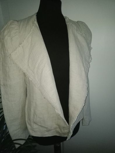 Zara  linen jacket with wide belt size L 10 -12