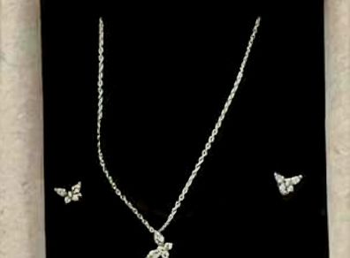 Pandora Silver Butterfly Necklace & Matching Butterfly Earrings Brand New