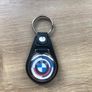 Synthetic leather BMW 50 years key ring with shopping trolley token/coin Image 2