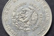1956 Mexico Hidalgo Silver 5 Pesos coin