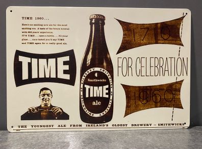 Time Beer Tin Metal sign