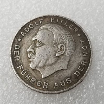 Ww2 Mark German Coin  Hitler Luftwaffe Swastika Nazi Warplane  Reichsmark