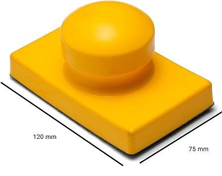 Glass Polish 15914 Hand Sanding Block, Hook & Loop Handheld Sanding Pad | 120 x 75 mm
