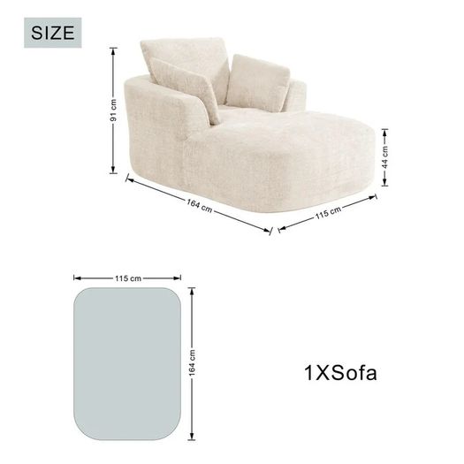 Softy Compressed Indoor Lounge Sofa Chair - Beige