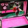 Vintage Japanese Music Jewelry Box Handpaint Black Lacqured 7" x 4,5" H-4" Image 8