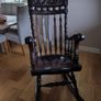 Vintage Dark Wood Rocking Chair Image 2
