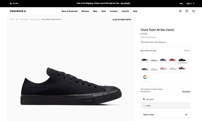 Converse Chuck Taylor All Star Canvas Sneakers Black