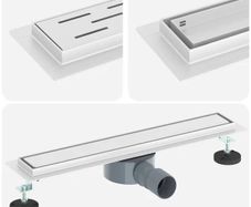 Shower Drain 2-in-1 with 360 Siphon silver 60 cm