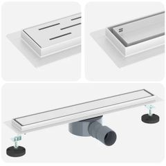 Shower Drain 2-in-1 with 360 Siphon silver 60 cm