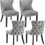 Set of 4 Velvet Dining Room Chairs Image 2