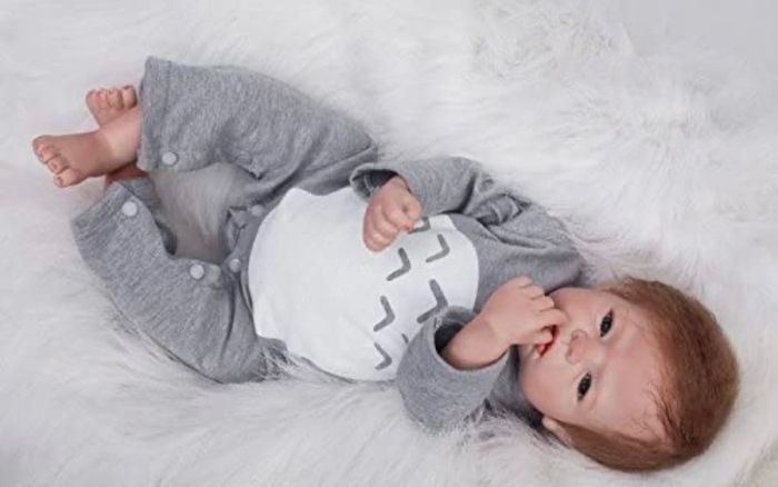 Reborn Baby Boy Dolls 22 Inch/55cm Reborn Toddler Doll Soft Vinyl Silicone Real Life Like Looking Newborn Dolls Magnet Pacifier Birthday Gifts Toys (FREE POSTAGE)