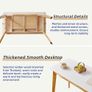 Computer Desk Table, Wood Writing Desk with Drawer and Hanging Rod, 39x20x30inch Study Desk, Work Desk, Wooden Dining Table White + Natural Wood Legs Image 3