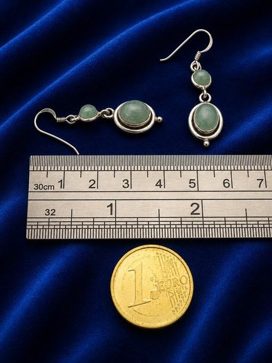 Vintage 925 Sterling Silver & Amazonite Earrings