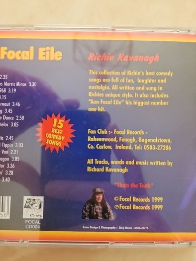 Richie Kavanagh CD - Aon Focal Eile