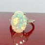 Gold 9K Gold AAA Ethiopian Opal & Diamond Ring Image 3