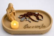 Rosary Holder  Prayer Tray with LED Candle Prayer Corner
