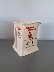 Vintage Johnnie Walker Scotch Whiskey Pitcher Jug - White Square