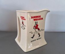Vintage Johnnie Walker Scotch Whiskey Pitcher Jug - White Square