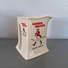 Vintage Johnnie Walker Scotch Whiskey Pitcher Jug - White Square