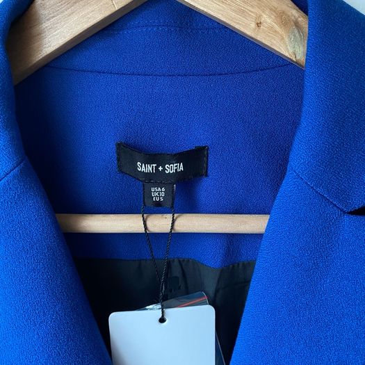 BNWT Saint + Sofia Cambridge Double Breasted Blazer Royal Blue / Sapphire UK10