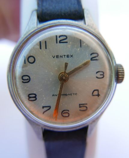 Vintage Ventex Antimagnetic Windup Brass Toned  Strap  Watch (in working order)