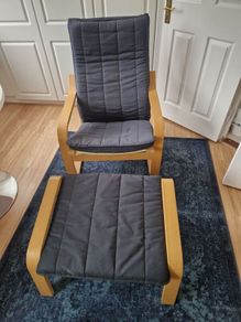 IKEA POANG Armchair with Footstool