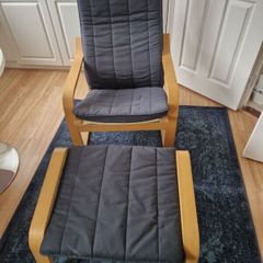 IKEA POANG Armchair with Footstool