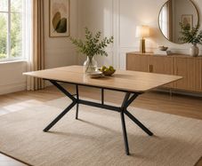 Industrial Kitchen Table with Steel Frame Height-Adjustable Screw Feet 6 People