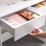 Dressing Table with Rectangular Mirror and 2 Drawers, Cosmetic Table with 3 Open Compartments, Dressing Table for Make-up, Modern, White Image 4