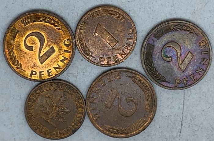 Germany 1-2 pfennig lot see pictures for condition and dates