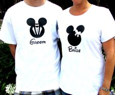 "Minnie Mouse Bride T-Shirt and Mickey Mouse Groom T-Shirt - Set of 2"