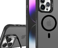 For Apple iPhone 14 Plus Skin-Feel Camera Holder Magsafe Case Black