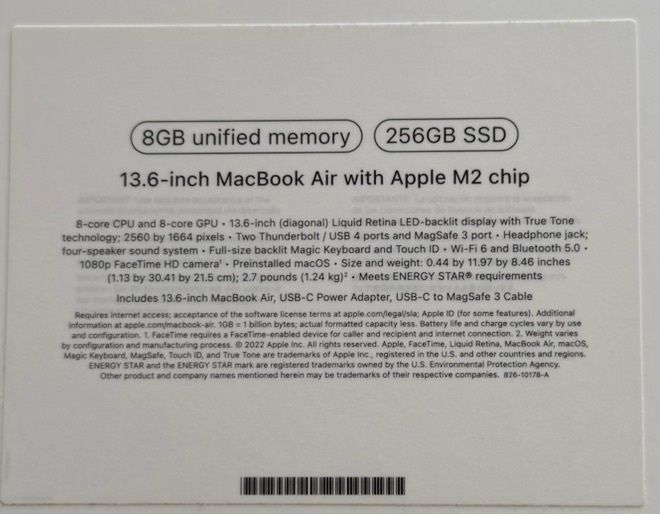 MacBook Air 2022 M2 (Midnight Colour)