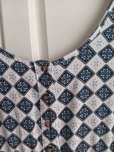 Maxi Dress in Blue and White Print