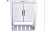 Trolley Kitchen Storage-Cart Rolling Wheels Shelves Cupboard Towel Rail W/ Drawer
