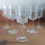 Rare Set of Six Antique Edwardian High Quality Hand-Blown, Hand-Etched and Hand-Cut Bohemian Glass Liqueur/Cordial Glasses, in the Original Pall Mall Lady Hamilton Pattern, Circa 1900 Image 2