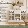 White Sideboard Cabinet with Glass Doors Image 2